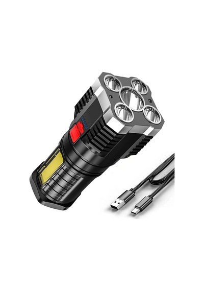 Usb Şarjlı 4 Modlu El Feneri Mavi