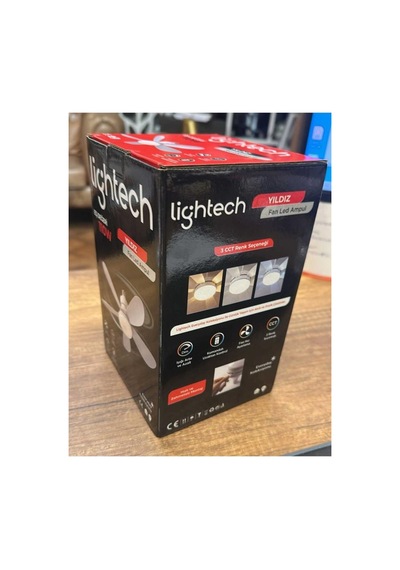 Lightech 110w Pervaneli Fanlı Led Ampul Kumandalı E27 3 Renk 6 Kanat 52cm Dim Edilebilir 1 Ad
