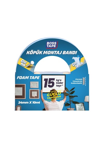 15 Kg Çift Taraflı Köpük Aksesuar Montaj Bandı 24 Mm X 10m