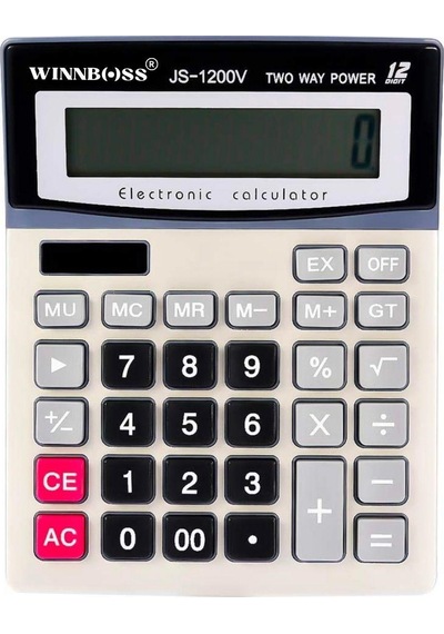 12 Haneli Geniş Lcd Ekran, Pilli Büyük Düğmeli Hesap Makinesi 4741 Açık Mavi