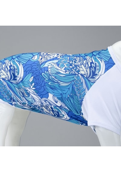 Blue Flowers Küçük, Orta Ve Büyük Irk Köpek Tshirt