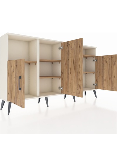 Arges Konsol 5 Raflı 4 Kapaklı 176x30x99 Aytaşı-çam Atlas Çam - Aytası