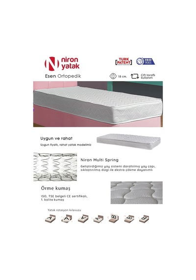 Çocuk Yatağı Ortopedik 70 x 140 Niron Esen Yatak