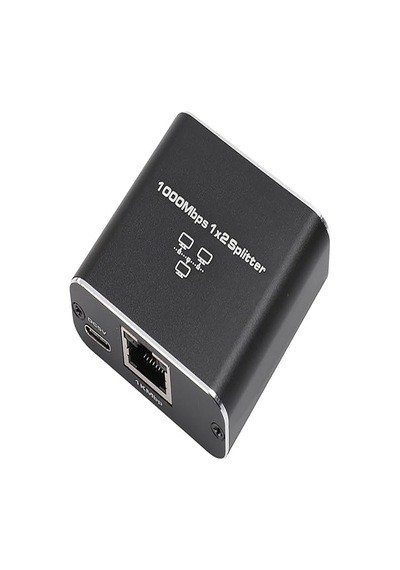 Ethernet Ayırıcı 1'i 2 Arada Çıkış Yüksek Hızlı 1000mbps Cat5/5e/6/7/8 Kablo İçin Ayırıcı Adaptörü
