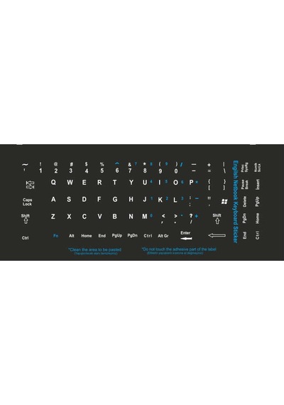 Ingilizce Etiket Klavye Için Çıkartma Harf Sticker Pvc