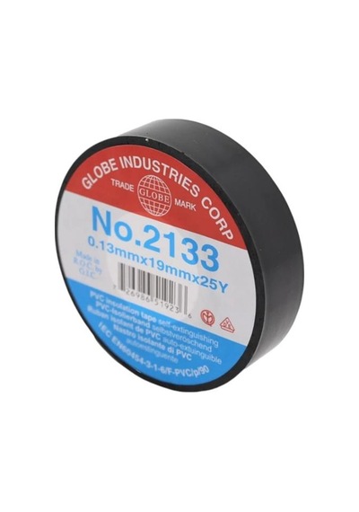 Globe No2133 19mm 25yrd Vinil Alev Yürütmeyen İzole Bant 23 Metre Siyah Tekli Diğer