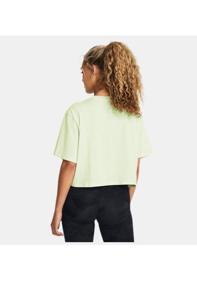 Under Armour Kadın Ua Boxy Crop Logo Kısa Kollu Tişört 1386845-383 Yeşil