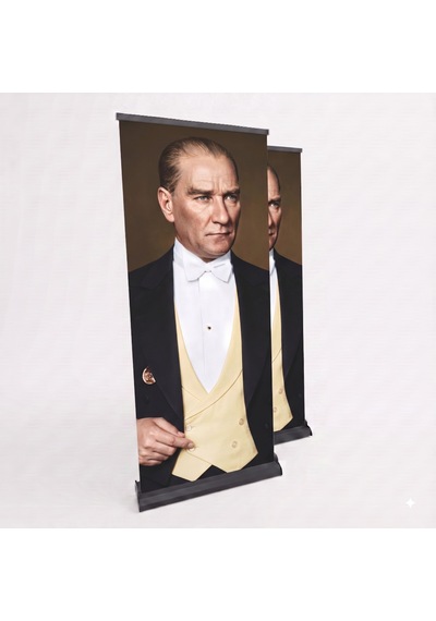 Atatürk Poster Baskılı Pro Roll Up Banner 85x200cm No:4 Diğer