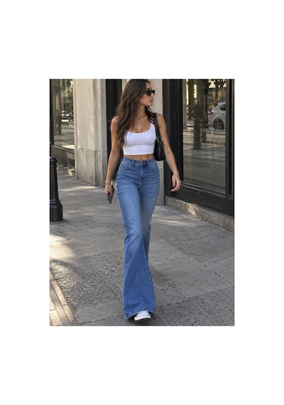 Zdnjeans Mavi İspanyol Paça Denım Pantolon Tintli Mavi