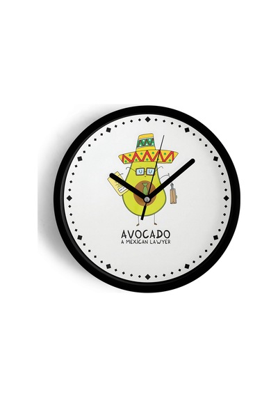Meksikalı Avukat Tasarım Modern Duvar Saati - 25cm - Önü Camlı Siyah Kasa - Sessiz Mekanizma-jh0521 Siyah