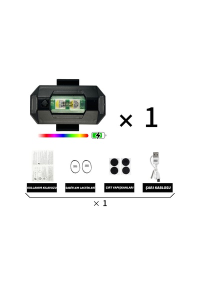 7 Renkli Rgb Led Motosiklet Uyarı Kaza Önleyici Mini Pilli Sinyal Led Drone Led Uçak Kanat Led Sts Oto Aksesuar