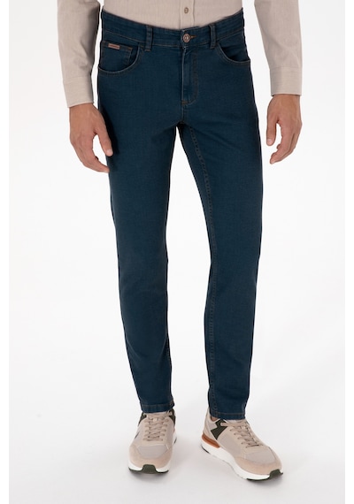 U.S. Polo Assn. Erkek Koyu Mavi Slim Fit Petrol Jean Pantolon 50317446-VR102