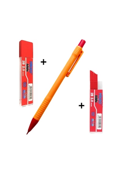 2.0 Mm Kırmızı Kalın Uçlu Versatil Kalem 1 Adet Ve 2.0 Mm Kalın Uç Kırmızı 2 Paket - Pembe Pembe