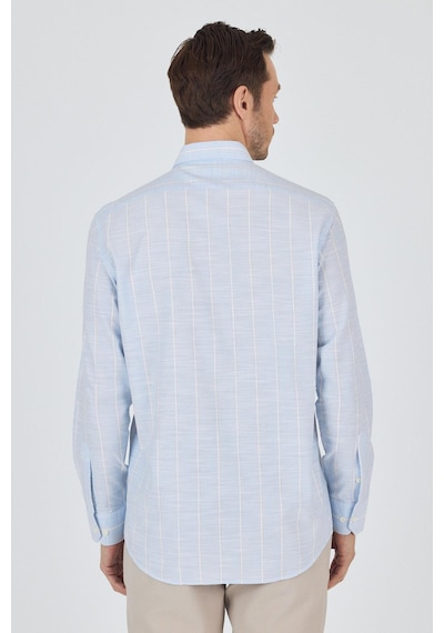 İmza Uzun Kol Çizgili Desen Düğmeli Yaka Cepli Classic Comfort Fit Gömlek 1004250189 Koyu Mavi İmza Uzun Kol Çizgili Desen Düğmeli Yaka Cepli Classic Comfort Fit Gömlek 1004250189 Koyu Mavi
