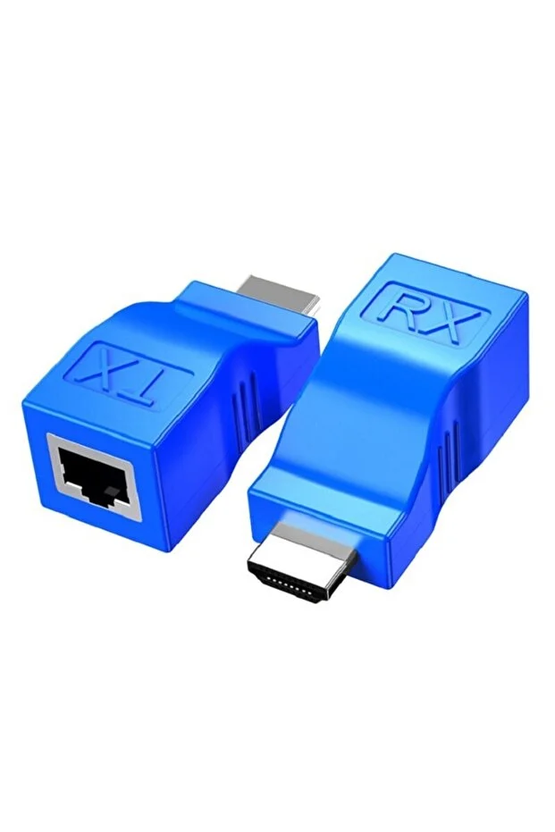 4k Hd Hdmı Uyumlu Genişletici Rj45 Lan Ağ Uzatma Tx Rx Cat5e Cat6 Ethernet Kablosu 30m Ps3 Hdtv Mavi