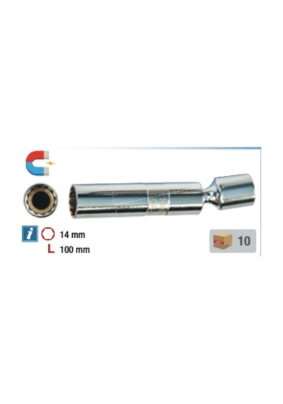 Nt Buji Lokması Mafsallı 3/8'' 14 Mm Manyetik Crv Buji Lokması