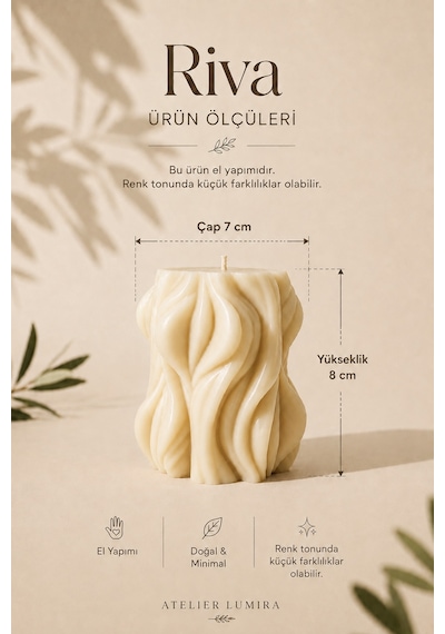 Riva - Dekoratif Mum Krem