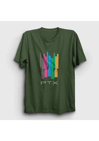 Presmono Unisex Colors Pentatonix T-shirt Haki