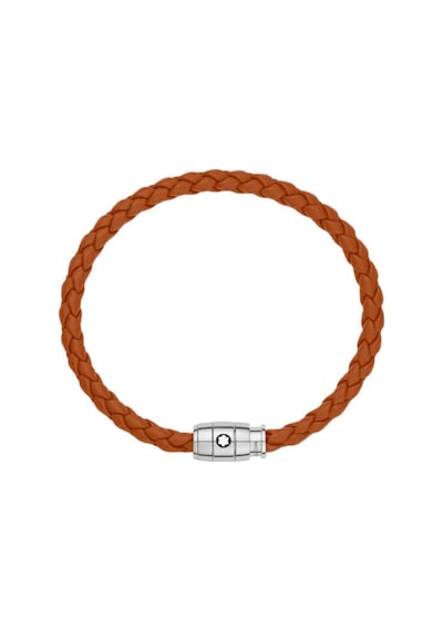 Montblanc Meisterstück Steel 3-ring Pas Rengi Deri Bileklik 13406 Kahverengi