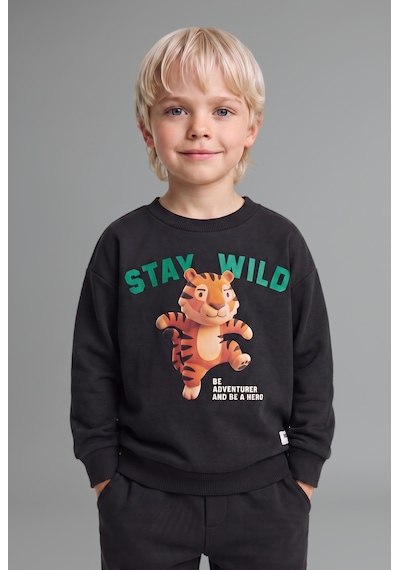 Defacto Oversize Kaplan Baskılı Ve Yazılı Uzun Kollu Sweatshirt Erkek Bebek I3806a526wnar202 Antrasit-ar202
