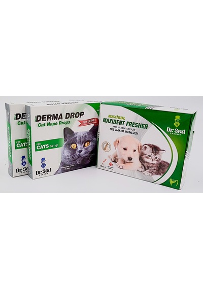 Derma Kedi Dış Parazit Damla 2 Kutu + Veteriner Onaylı Ağız Kokus