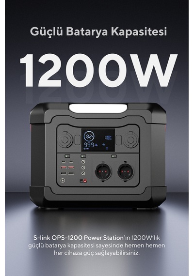 S-Link Ops1200 1200w 300000mah 1080wh Led Lambalı Saf Sinüs Multi
