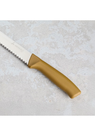 Aryıldız Rexa Tırtıklı Ekmek Bıçak Gold 19 Cm Renkli