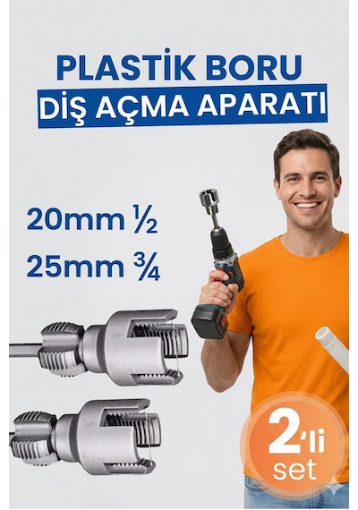 2 Li Set İç Dış Plastik Boru Diş Açma Seti 1/2 Ve 3/4 İnç Pvc Boru Pafta Klavuz 20mm 25mm Pprc