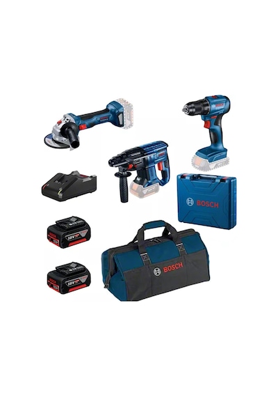 Bosch Professional GSR 185-LI + GWS 180-LI + GBH 180-LI 2 x 4.0 AH Akülü Kombo Kit - 0615990N1Y