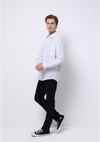 Colin's Colins Comfort Fit Shirt Neck Çizgili Erkek Beyaz Uzun Kol Gömlek Cl1075651 Q1.v1 Wsd White Striped Colin's Colins Comfort Fit Shirt Neck Çizgili Erkek Beyaz Uzun Kol Gömlek Cl1075651 Q1.v1 Wsd White Striped