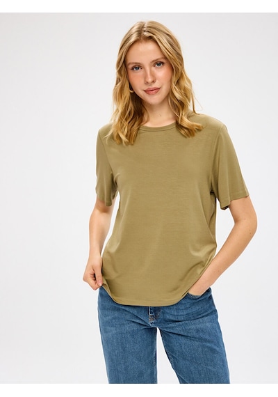 Faik Sönmez Yuvarlak Yaka Kısa Kol T-shirt W27tsh002 Bw27tsh00254 Haki