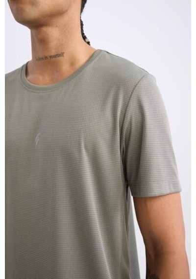 Defacto Defactofit Slim Fit Dar Kesim Bisiklet Yaka Baskılı Sporcu Kısa Kollu Tişört X6142az25spkh457 Haki