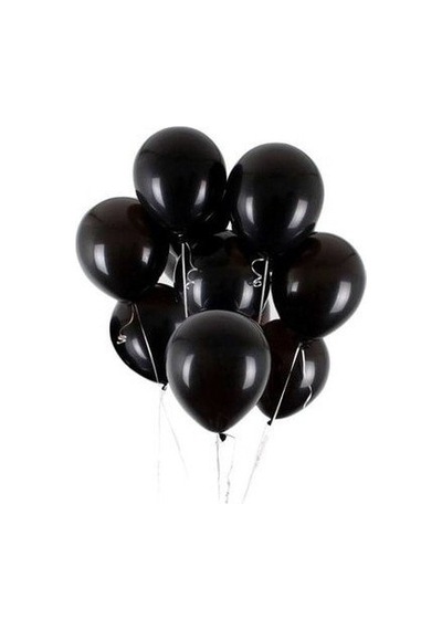 Siyah Metalik Balon 10 Adet
