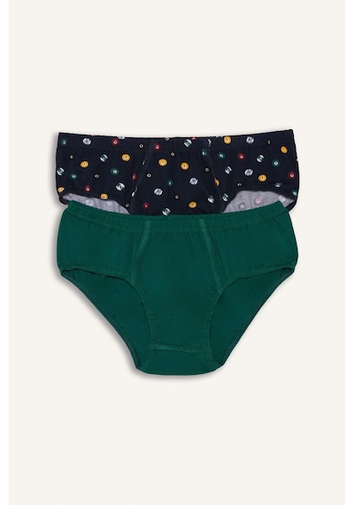 Defacto Desenli Penye 2li Slip Külot Erkek Çocuk H5944a826smnv30 Lacivert-nv30