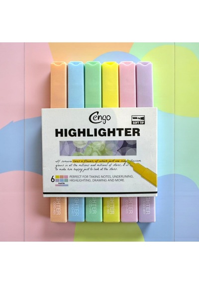 Ayrex Kare Tip 6 Lı Highlighter Fosforlu Kalem Pastel Serisi Genel