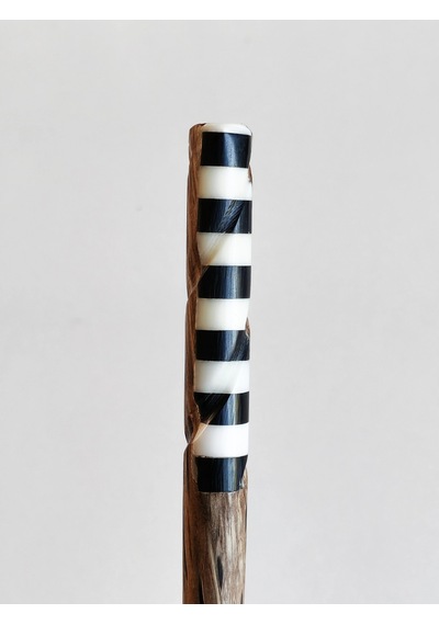 Geometrik Kontrastlı Sedef Ve Bambu Saç Çubuğu Çok Renkli
