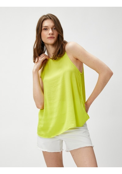 Koton Basic Atlet Kolsuz Halter Yaka Sarı 3sak30023pw 3SAK30023PW152