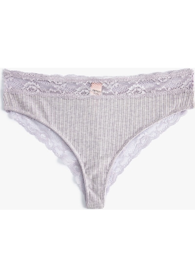 Koton Brazilian Külot Dantelli Fitilli Lila 4slk30147mk 4SLK30147MK358 Lila