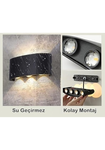 Çift Yönlü Duvar Aydınlatma Led Aplik Duvar Lambası Haiti 10 Watt Desenli Duvar Aplik Renk Işık Çok Renkli