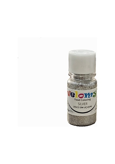 Velomy Metalik Yenilebilir Disko Simi 4gr Gümüş