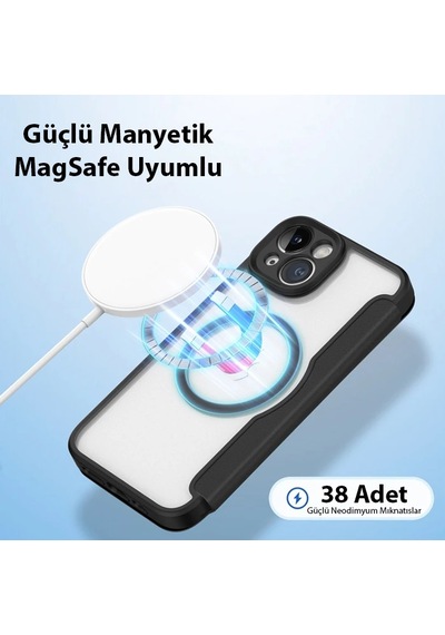 Dux Ducis Apple     Uyumlu iPhone 14 6.1 Kılıf Skin X Pro Series Magsafe Kapaklı Kılıf Folio Case- 5775