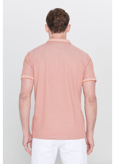 Ac&Co / Altınyıldız Classics 4A4820200047Ktes Düğmeli Polo Yaka Cepsiz Slim Fit Erkek Tişört Kiremit - Bej