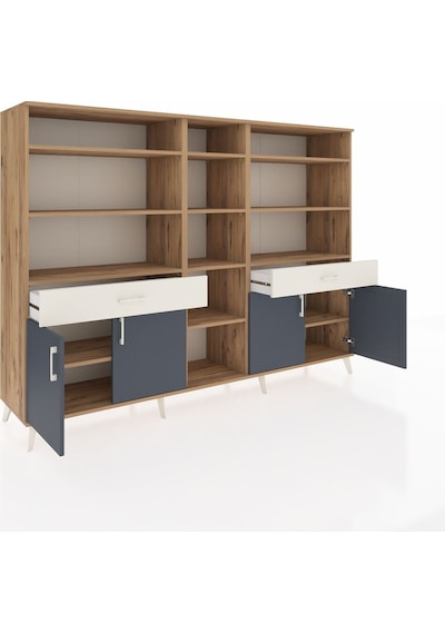 Hyperion Dolap 12 Raflı 2 Çekmeceli 4 Kapaklı 220x44x163 Çam-antr Çam-antrasit/aytaşı Hyperion Dolap 12 Raflı 2 Çekmeceli 4 Kapaklı 220x44x163 Çam-antr Çam-antrasit/aytaşı