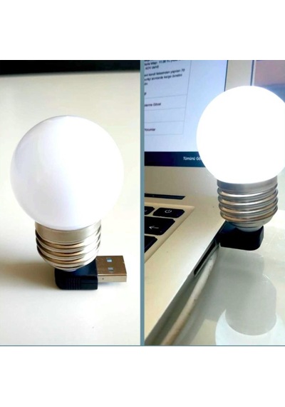 Omeniv Usb Led Ampul Fener Lamba Çocuk Gece Lambası Laptop Kamp Siyah