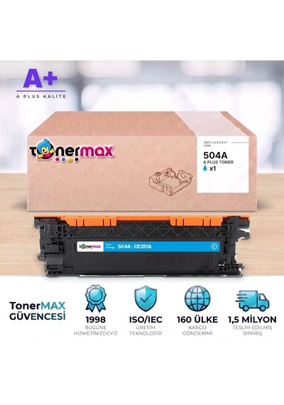 Hp 504a Ce251a Mavi Uyumlu Toner A Plus / Color Laserjet Cp3525 / Cm3530
