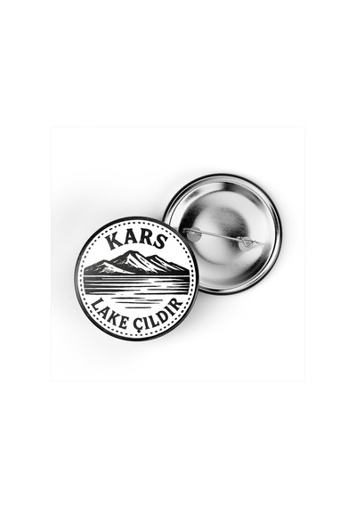 5 Adet İğneli Çanta Rozeti - Çıldır Gölü - Kars - 44 MM Çok Renkli