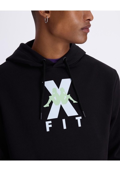 Kappa Kombat Wkt Eterro Tur Xfit Erkek Siyah Regular Hoodie