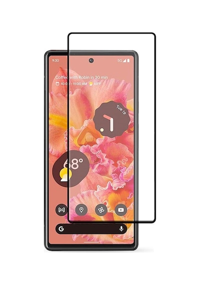 Microcase Google Pixel 6 Tam Kaplayan Çerçeveli Cam - Siyah