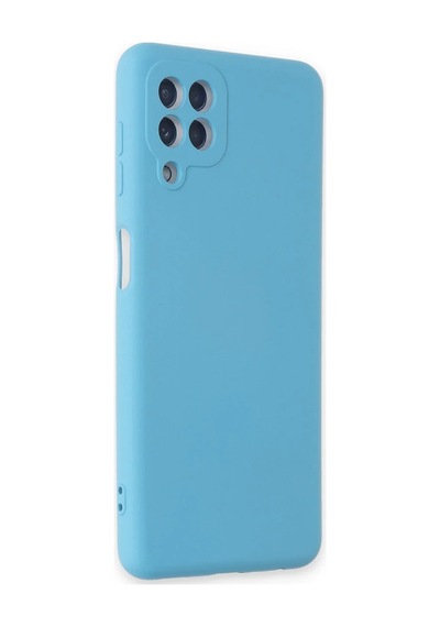 Samsung Galaxy A22 Kılıf Nano İçi Kadife Silikon - Mavi 0.2M-Çok Renkli