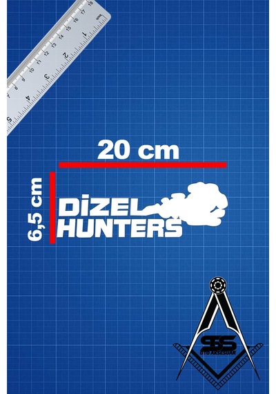 Dizel Hunters 20x6,5 Jdm Yazı Araba-motosiklet Cam Etiket Sticker Beyaz Renk Beyaz